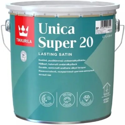 Лак уретано-алкидный полуматовый Unica Super 20 TIKKURILA