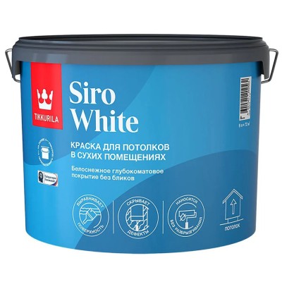 Краска для потолка антибликовая глубокоматовая Siro White TIKKURILA