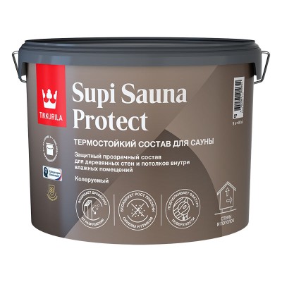 Состав защитный для стен и потолков в бане Supi Sauna Protect TIKKURILA